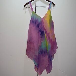 Colorful Tie-Dye Asymmetrical Top
